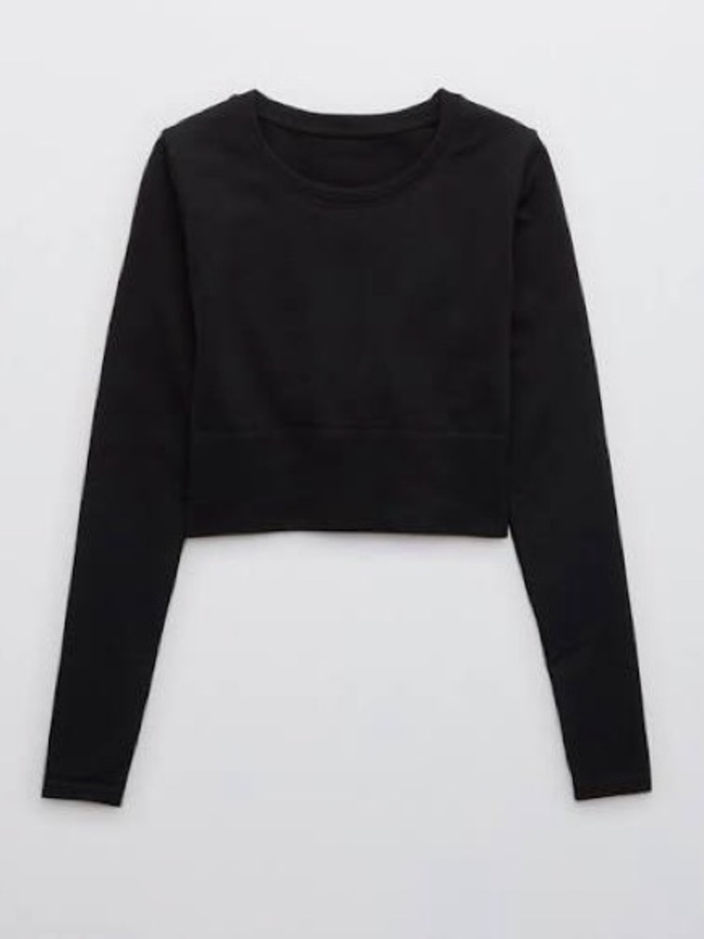 Off line by Aerie Black Cropped Long-Sleeve Top - Women